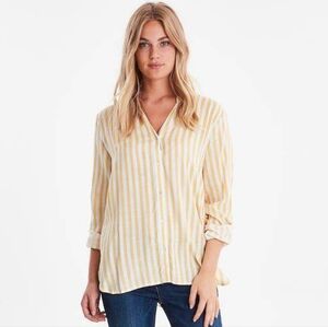 New Danish Brand b.young Fabianne Candy Striped Turn Up Sleeve Shirt size 38